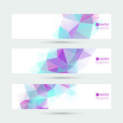 set of banners with triangles and polygon mesh vector image