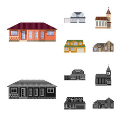 design of building and front icon set vector image