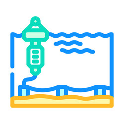 floating platform tidal power color icon vector image