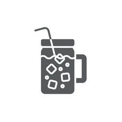 Iced coffee with ice cubes icon symbol drink vector