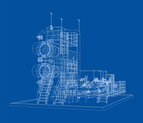 petroleum heater exchanger rendering of 3d vector image