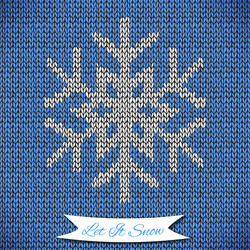 seamless pattern with knitted snowflake vector image