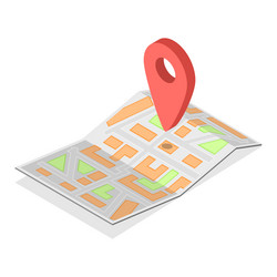 3d isometric flat set of navigation items vector image
