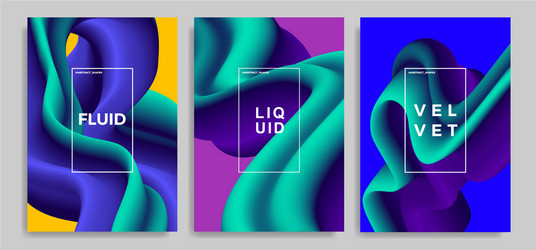 abstract design templates with 3d flow shapes vector image