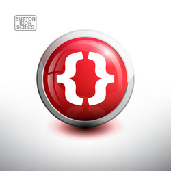alphabet in glossy button for web icon vector image