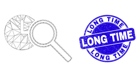 Blue distress long time stamp and web carcass find vector