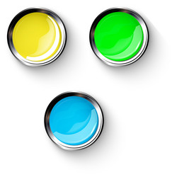 Colored buttons with metallic elements eps 10 vector