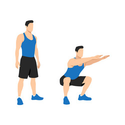 Man Doing Air Squat - Exercise Guide vector image