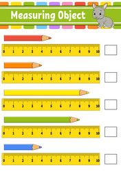 measuring object with ruler education developing vector image