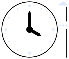 minimalist analog clock with dotted time markers vector image