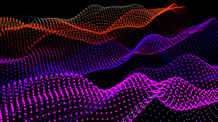 sea waves from node hud data dots flow research vector image