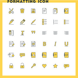 text formatting flat design icon set document vector image