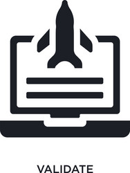 black validate isolated icon simple element from vector image