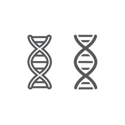 dna line and glyph icon chromosome biology vector