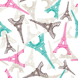 Eiffel Tower Seamless Pattern vector image