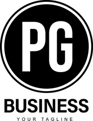 pg initial a logo design with abstract style vector image