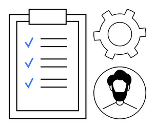 task checklist with user profile and gear vector image