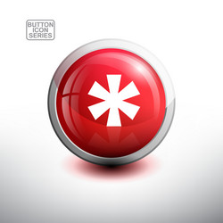 alphabet in glossy button for web icon vector image