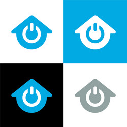 house power logo home off icon vector