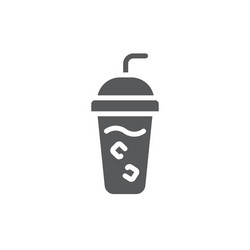 Iced coffee with ice cubes icon symbol drink vector