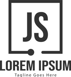 initial js logo template with modern frame vector image