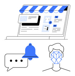 online shopping and user interaction features vector image