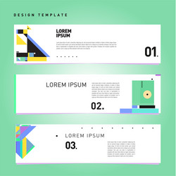 set abstract banner web design template retro vector image
