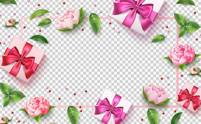 valentine day rose flower present box Vector Image