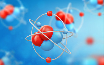 atom close up realistic 3d with the effect low vector