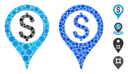 Bank map pointer composition icon round dots vector