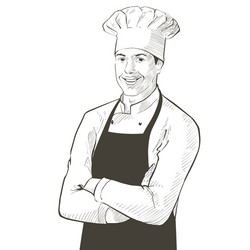 chef in working uniform smiling baker vector image