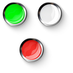 Colored buttons with metallic elements eps 10 vector