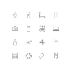 education and science simple linear icons set vector image