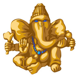 golden statue of ganesha religious symbol Vector Image