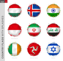 Grunge Flag Collection with Splashes vector image