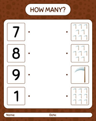 how many counting game with scythe worksheet vector image