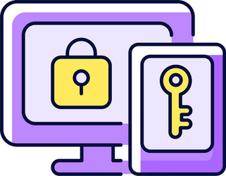 multi-factor authentication purple rgb color icon vector