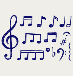 Music notes musical design element isolated Vector Image