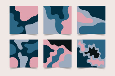 set of hand drawn abstract backgrounds square vector image