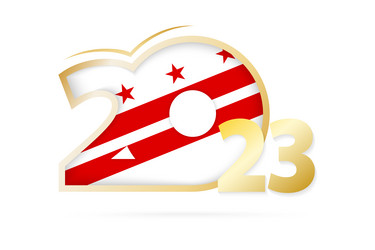 year 2023 with district of columbia flag pattern vector image