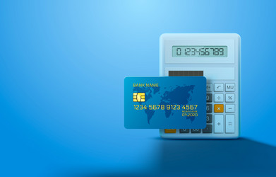 Electronic credit card and calculator icon vector