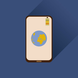 flat web icon with long shadow mobile internet vector image