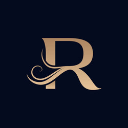 Hair salon gold beauty women logo letter r vector