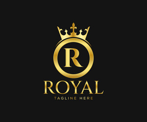 luxurious royal r letter logo design Vector Image