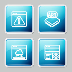 set line browser with exclamation mark processor vector image
