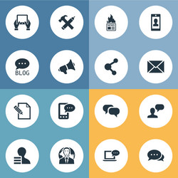 set of simple user icons vector image