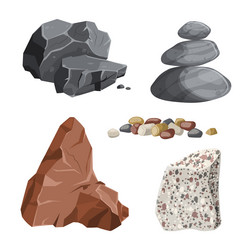 Stone rock set cartoon vector