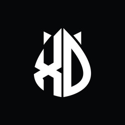 xd logo monogram drops crown shape images design vector image