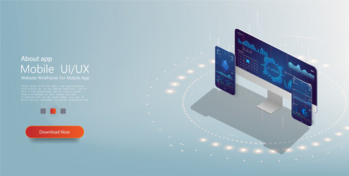 business analytics dashboard technology computer vector image