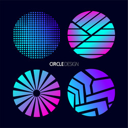 Circle design set with abstract geometry shapes vector